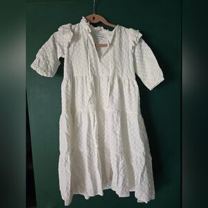 Elegant White Kids Casual Dress